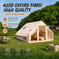 Tente gonflable luxueuse, tissu Oxford imperméable 420D, tentes gonflables pour le camping adaptées à 8-12 personnes, installation rapide