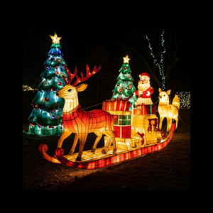 Moderno elegante filo di ferro natale slitta decorazione lanterna per il giardino di natale sentieri - Product Image 4