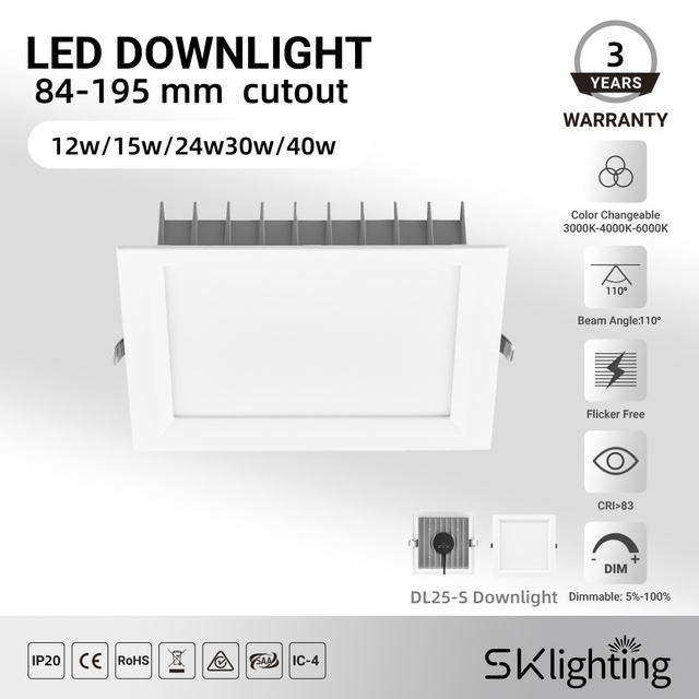 Led Downlight 12w15w 24w 30w 40w  saa ce SMD LED Square Ceiling Light Moden home Light Hotel IP20 Embedded panel spot downlight