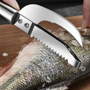1pc 3-in-1 Stainless Steel <b>Fish</b> Scale <b>Knife</b> Cut Scrape and Dig MawSawtooth Peelers and Scraping Boning Filleting Tool - Product Image 1