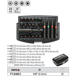Yato Socket Set 1/4 In Hex Phillips Pozidriv Torx Slotted Automotive Repair <b>Kit</b> - Product Image 3