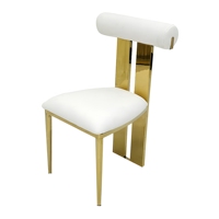 Nouvelle Chaise de Salle à Manger Moderne et Durable en Acier Inoxydable Doré pour Mariages, Location de Mobilier de Mariage pour Villas, Utilisation en Salon et Appartement