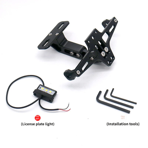 Support de <span class=keywords><strong>plaque</strong></span> d'immatriculation arrière réglable en aluminium pour <span class=keywords><strong>moto</strong></span> <span class=keywords><strong>avec</strong></span> éclairage, support de <span class=keywords><strong>plaque</strong></span> d'immatriculation pour <span class=keywords><strong>moto</strong></span> - Product Image 3