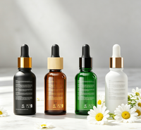 Flacon compte-gouttes en verre noir vide de 15 ml et 30 ml pour sérum cosmétique, soin de la peau, huile essentielle, avec emballage – Promotion