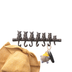 Móc Áo Hình Động Vật Bằng <span class=keywords><strong>S</strong></span>ắt Đúc Hình Bảy Con Mèo Để Trang Trí Nhà Cửa - Product Image 5