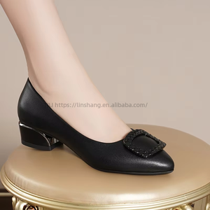 Fashion Single Women Spring New <b>Light</b> Mouth Solid Color Work - Slip-on Lazy Shoes Square With <b>Pointed</b> Head - Product Image 2