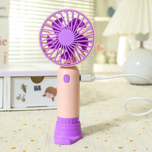 Portable Handheld Rechargeable <b>Fan</b> with <b>Stand</b> 5W DC Motor Battery Powered Hands-Free 4-6 Hours Desk Use Students Outdoor Cooling - Product Image 3