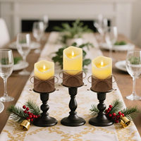 Bougies LED sans flamme avec corde de chanvre télécommande à piles bougie électrique blanc chaud pour mariage noël