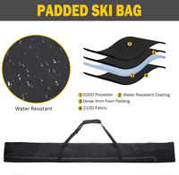 Sac de transport pour chaussures de ski à longueur réglable, entièrement rembourré, protection intégrale, sac de voyage pour ski