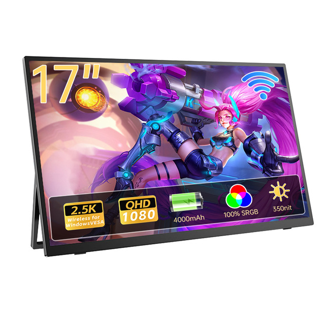 Eimio 17" IPS 1000:1 2.5K Contrast Wireless Gaming Portable Monitor Built-in Battery Laptop Extender Plug&Play OEM/ODM