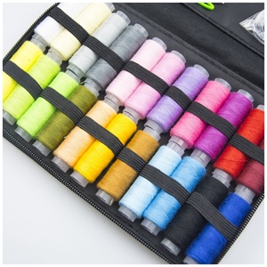 Kit de couture portable 132 pièces pour la maison et les voyages, avec outils de bricolage en tissu, ciseaux, aiguilles à perles et épingles - Product Image 3
