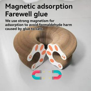 Fabriek Prijs Verstelbare Honingraat Kat <span class=keywords><strong>Scratcher</strong></span> Met Magnetische Adsorptie En Bell Ball - Product Image 2