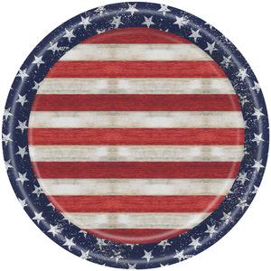 Ensemble de vaisselle de fête drapeau américain 40-60 pièces Assiettes en plastique et en papier Nappe Décorations pour la fête de l'indépendance - Product Image 5