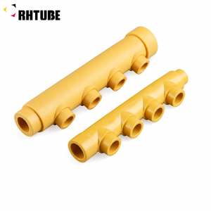 Collecteur d'<span class=keywords><strong>eau</strong></span> PPR jaune RHTUBE avec sorties métalliques, collecteur de distribution d'<span class=keywords><strong>eau</strong></span> multi-sorties, connexion de tuyauterie de bâtiment - Product Image 1