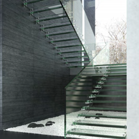 Escalier flottant cantilever Prima avec support dissimulé pour une esthétique minimaliste de la maison