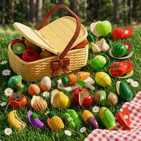 Juguete de Frutas y Verduras para Cortar, con Cáscara Pelable, Seguro para Bebés, Comida de Juguete de Plástico Masticable, Unisex, Edades 3-6