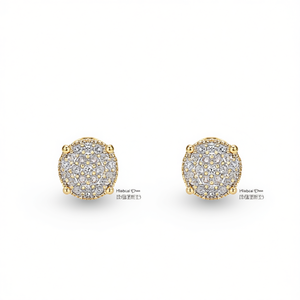 Orecchini a Perno Hillebcal E1730 in Oro con Zirconi Rotondi Micro Pavé, Gioielli Unisex Classici alla Moda - Product Image 1