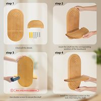 Étagère murale en bois Art Déco, organisateur flottant pour le rangement du salon et de la salle de bain, et la décoration intérieure