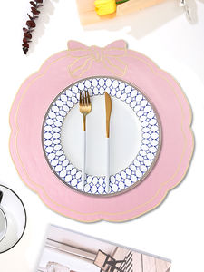 Nouveau design <span class=keywords><strong>de</strong></span> dessous-<span class=keywords><strong>de</strong></span>-plat en tissu 100% polyester avec nœud, pour la décoration <span class=keywords><strong>de</strong></span> la maison, <span class=keywords><strong>de</strong></span> la cuisine, <span class=keywords><strong>des</strong></span> mariages et <span class=keywords><strong>des</strong></span> fêtes - Product Image 4