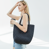 Sac tissé en néoprène personnalisé Sac à main de haute qualité fait à la main Sac de plage tissé d'été Grand sac fourre-tout en néoprène pour femmes