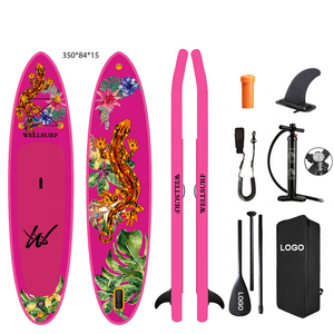 กระดานโต้คลื่นแบบพองลม Drop Stitch Surfing ขนาด 11.6 ฟุต 350 ซม. พร้อมไม้พายคุณภาพสูง สำหรับตกปลา - Product Image 1