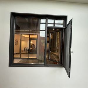 Style moderne Double verre trempé transparent Fenêtre en <span class=keywords><strong>baie</strong></span> à battant à la française Cadre en alliage d'aluminium à battant ouvert Fenêtres à battant - Product Image 2