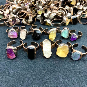 Wholesale Natural <b>Crystal</b> <b>Raw</b> Ring Healing Stone Jewelry Ring - Product Image 1
