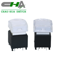 Sakelar Tombol Tekan Seri CHA C303 15x15mm 15A dengan Lampu Pencahayaan Lubang Tembus