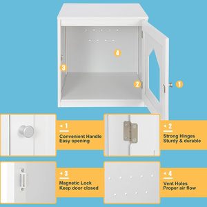 Caja de arena oculta blanca con ventilación, moderna, apta para las cuatro estaciones, ideal para casas de madera de tamaño mediano. - Product Image 4