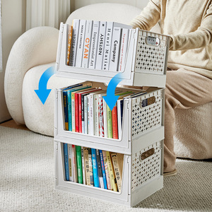 Organisateur en plastique pliable et empilable panier de rangement à domicile pour placard conteneur de stockage pliable PP pour salle de bain bureau utilisation - Product Image 6