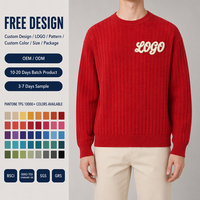 Pull jacquard tricoté pour homme style Old Money avec logo personnalisé, col rond côtelé, idéal pour l'hiver