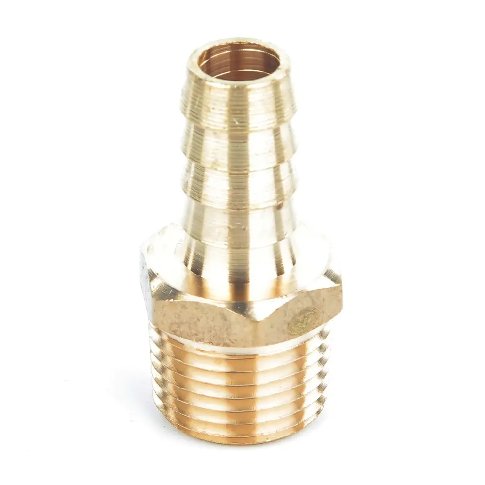 High Quality China Factory Male Thread Forged Brass Hexagonal Connector Hose Barb Nozzle Fitting