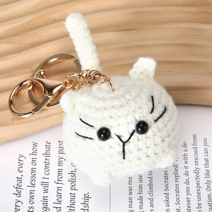 Handmade Crochet Stuffed <b>Animal</b> Keychain Knitted Cat Mouse Doll Amigurumi Charm <b>Backpack</b> Purse Decor Gift for Friends Colleagues - Product Image 4