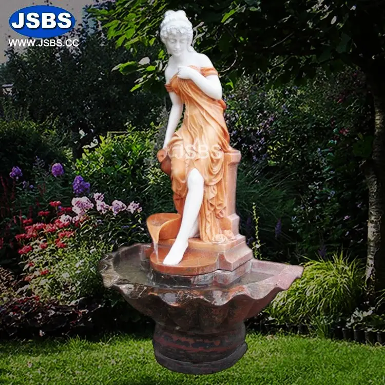 Marble Carved Dancing Naked Lady Garden Fountain
