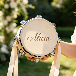 Wedding Party <strong>Percussion</strong> Tambourine 4/6 Inch Solid Birch Wood Sheepskin Drum Wholesale Custom Logo Holiday Present - Product Image 1
