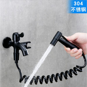 เครื่องล้างผ้ากันเปื้อนอเนกประสงค์สีดำแบบสองฟังก์ชั่น สแตนเลส 304 ติดผนังแบบรูเดียว ติดตั้งง่าย - Product Image 2