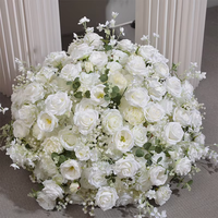 Arrangement floral de boule de fleurs en soie blanche de haute qualité, fait à la main, pour mariage, Saint-Valentin, fête des mères, Noël