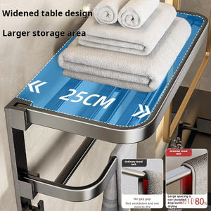 ชุดอุปกรณ์ห้องน้ำติดผนังเหล็ก 6 ชิ้น ดีไซน์ทันสมัย ชุดอุปกรณ์แขวนผ้าเช็ดตัวโลหะ สำหรับบ้านหรือโรงแรม - Product Image 3