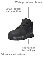 Calzado de Seguridad Ridgework con Puntera de Acero, Parte Superior de Cuero Genuino, Antideslizante, Protector, con Puntera de Material Compuesto, Impermeable