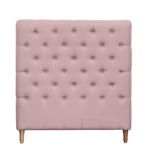Modern Pink Linen <strong>Wall</strong> Panel Tufted Bed Frame Single Size Queen Bedroom Furniture With Wooden Plywood Upholstery for Girls - Product Image 1