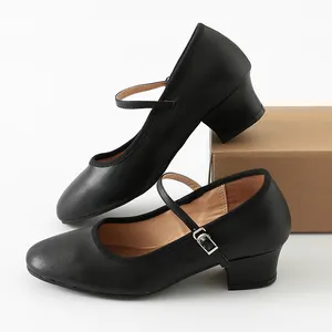 Chaussures de danse en cuir noir pour femmes, baskets de couleur noire, à personnaliser, dernière collection 2019