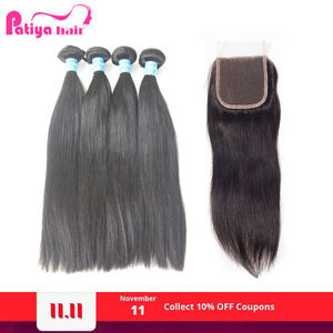 Promozione capelli neri Friday capelli indiani lisci e corpo onda cuticola allineati vergine indiano capelli umani fasci e pizzo - Product Image 6