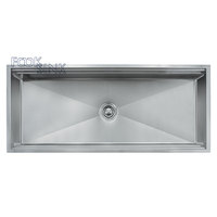 Évier de station de travail de rebord d'acier inoxydable de grands éviers de cuisine de logo de taille faite sur commande le plus vendu sans robinet