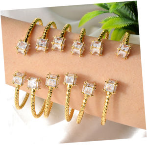 Wholesale <b>Copper</b> Crystal Zircon Charm <b>Bracelet</b> 18k Gold Plated Cuff <b>Bracelet</b> for Girl - Product Image 1