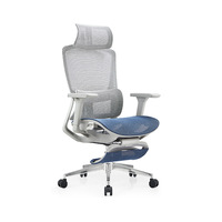 Chaise de bureau ergonomique à dossier haut en maille, chaise de direction avec support lombaire et repose-pieds rétractable, idéale pour le télétravail