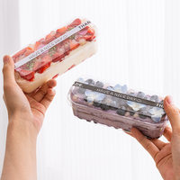 Boîte d'emballage alimentaire rectangulaire jetable pour la cuisson de desserts - Tiramisu, mousse, gâteau mille-feuille