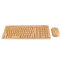 Cadeaux de Noël Combo souris en bois fabriqué à la main en bambou naturel en bois PC 2.4GHz clavier en bambou sans fil