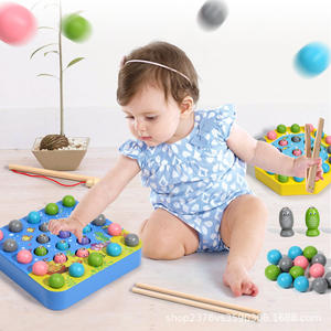 Nouveauté personnalisée pour bébé pince à pêche en bois perle attraper des insectes <span class=keywords><strong>jeu</strong></span> Montessori ressources pédagogiques jouets pour enfants - Product Image 2