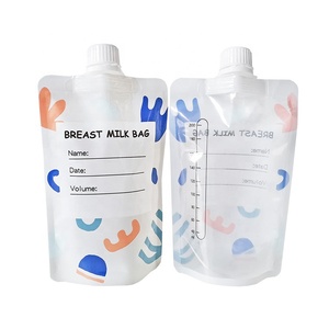 Custom Printed BPA Free Plastic Breastmilk Storage Bags Reusable Spout Pouch for Breast Milk Storage