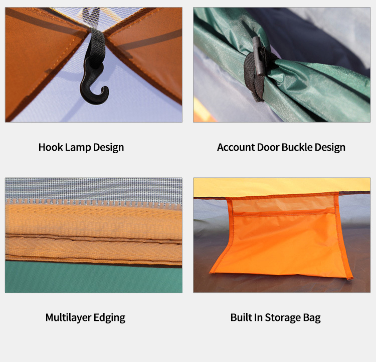 Outdoor camping folding full-automatic tent 3-4 people beach simple quick opening double manufacturer wholesale Outside Tent
